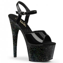 High Platforms Sandals Pleaser ADORE-709MG Black Glitter