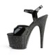 High Platforms Sandals Pleaser ADORE-709MG Black Glitter