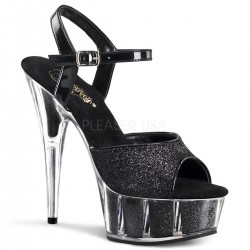 Platforms Sandals Pleaser DELIGHT-609-5G Black Glitter