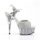 Platforms Sandals Pleaser DELIGHT-609-5G Silver Glitter