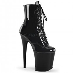 High Platforms Ankle Boots Pleaser FLAMINGO-1020 Black patent