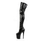High Platforms Thigh High Boots Pleaser FLAMINGO-3000 Black patent