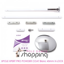 Barre de Pole Dance Xpole Xpert Pro Powder Coat Blanc 45mm X-LOCK