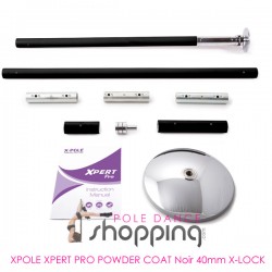 Barre de Pole Dance Xpole Xpert Pro Powder Coat Noir 40mm X-LOCK