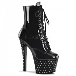 High Platforms Ankle Boots Pleaser STARDUST-1020-7 Black patent