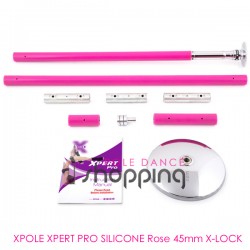 Barre de Pole Dance Xpole Xpert Pro Silicone Rose 45mm X-LOCK