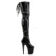 High Platforms Thigh High Boots Pleaser FLAMINGO-3063 Black patent