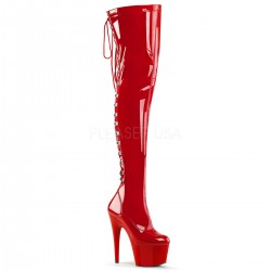 High Platforms Thigh High Boots Pleaser ADORE-3063 Red patent
