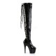 High Platforms Thigh High Boots Pleaser ADORE-3063 Black patent