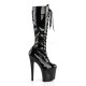 High Platforms Knee Boots Pleaser TABOO-2023 Black patent