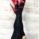 Black Sparkle Thigh High Socks Luna Polewear