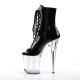 High Platforms Ankle Boots Pleaser FLAMINGO-1021 Black patent/Clear