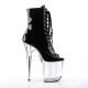 High Platforms Ankle Boots Pleaser FLAMINGO-1021 Black patent/Clear