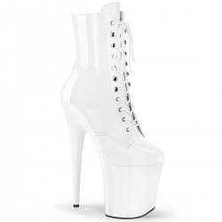 High Platforms Ankle Boots Pleaser FLAMINGO-1020 White patent