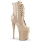 High Platforms Ankle Boots Pleaser FLAMINGO-1020 Nude patent