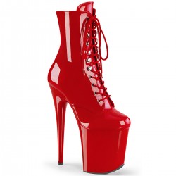 High Platforms Ankle Boots Pleaser FLAMINGO-1020 Red patent