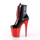 High Platforms Ankle Boots Pleaser FLAMINGO-1020 Black patent/ Chrome Red