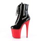 High Platforms Ankle Boots Pleaser FLAMINGO-1020 Black patent/ Red