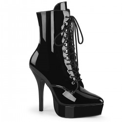 Platforms Ankle Boots Pleaser INDULGE-1020 Black patent