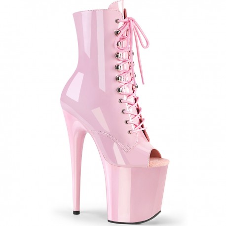 High Platforms Ankle Boots Pleaser FLAMINGO-1021 Pink patent