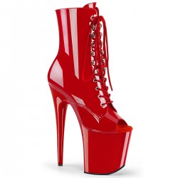 High Platforms Ankle Boots Pleaser FLAMINGO-1021 Red patent