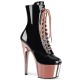 High Platforms Ankle Boots Pleaser ADORE-1020 Black patent/ Rose gold Chrome