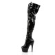 High Platforms Thigh High Boots Pleaser ADORE-3023 Black patent