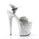High Platforms Sandals Pleaser FLAMINGO-810LG Silver Glitter