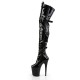 High Platforms Thigh High Boots Pleaser FLAMINGO-3028 Black patent