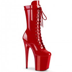 High Platforms Ankle Boots Pleaser FLAMINGO-1050 Red Patent
