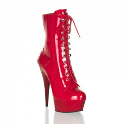 Platforms Ankle Boots Pleaser DELIGHT-1020 Red patent