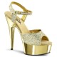 Platforms Sandals Pleaser DELIGHT-609G Gold Glitter and Chrome