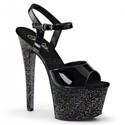 High Platforms Sandals Pleaser SKY-309MG Black Glitter