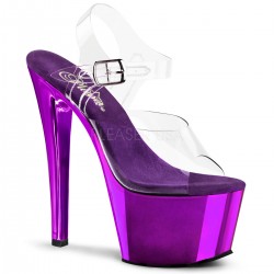 High Platforms Sandals Pleaser SKY-308C Purple Chrome
