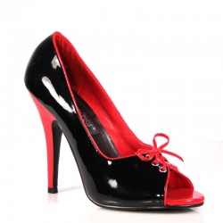 Zapatos Tacones Altos Pleaser SEDUCE-216 Negro/Rojo barniz