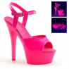 Platforms Sandals Pleaser KISS-209 Pink Neon UV