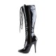 High Heels Knee Boots Pleaser DOMINA-2020 Black patent