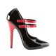 High Heels Pumps Pleaser DOMINA-442 Black/Red Patent