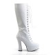 Platforms Knee Boots Pleaser ELECTRA-2020 White patent
