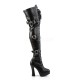 Platforms Thigh High Boots Pleaser ELECTRA-3028 Black patent