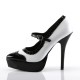Zapatos Plataformas Pleaser INDULGE-542 Negro/Blanco