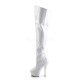 Platforms Thigh High Boots Pleaser KISS-3010 White patent