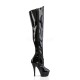 Platforms Thigh High Boots Pleaser KISS-3010 Black patent