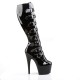 High Platforms Knee Boots Pleaser ADORE-2043 Black patent