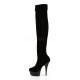 Platforms Thigh High Boots Pleaser DELIGHT-3002 Black Velvet