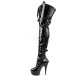Platforms Thigh High Boots Pleaser DELIGHT-3028 Black patent