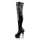 Platforms Thigh High Boots Pleaser DELIGHT-3000 Black patent