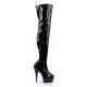 Platforms Thigh High Boots Pleaser DELIGHT-3000 Black patent