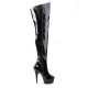 Platforms Thigh High Boots Pleaser DELIGHT-3010 Black patent