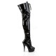 Platforms Thigh High Boots Pleaser DELIGHT-3023 Black patent